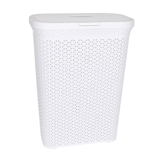 Ybm Plastic Woven Laundry Hamper 48L (White)