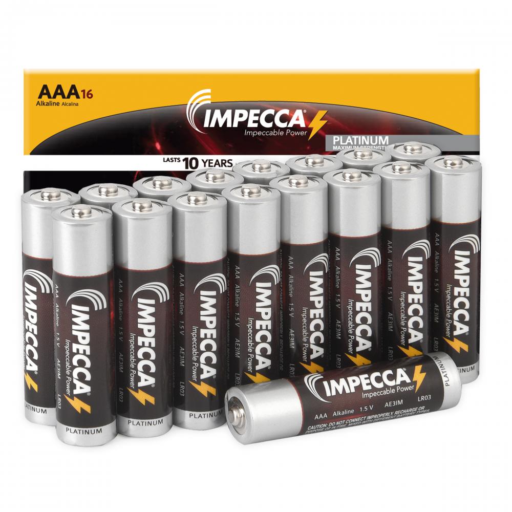 Alkaline AAA LR03 Platinum Batteries 16-Pack