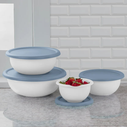 BOWL SET OF 4 w/COVERS-