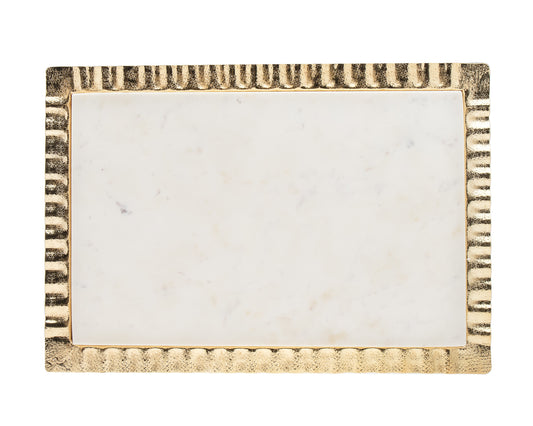 Ripple Gold 16x12 Marble Tray