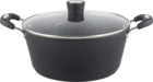 Millvado - Rainbow Black, Non Stick Pot/W Glass Lid, Soft Grip Handle 7 Qt