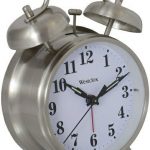 ALARM CLOCK-TWIN BELL-BIG BEN SILVER-BATTERY POWERED