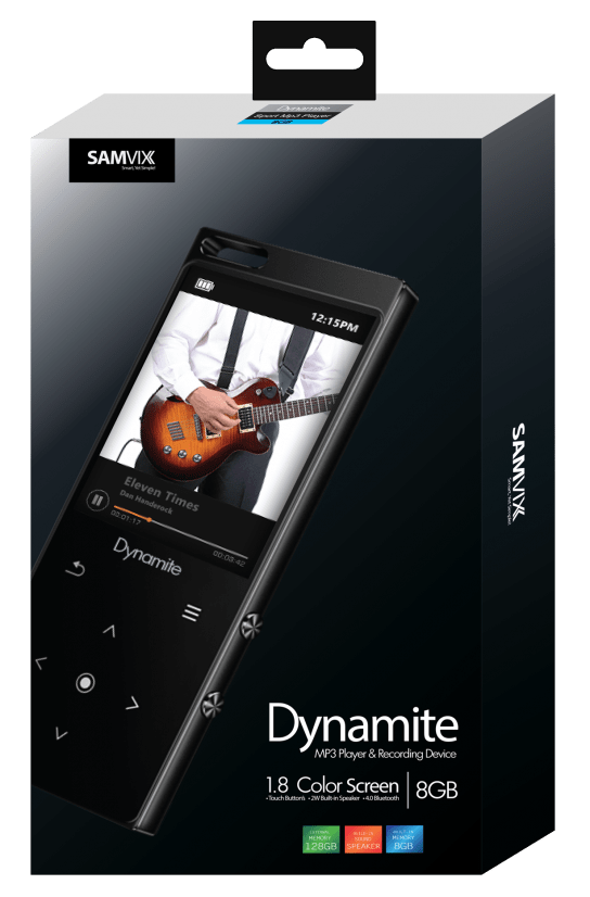 Samvix Dynamite MP3 Player 8 GB White