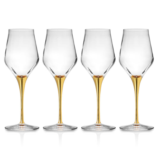 MARCELLA GOLD STEM WINE GLASS S/4