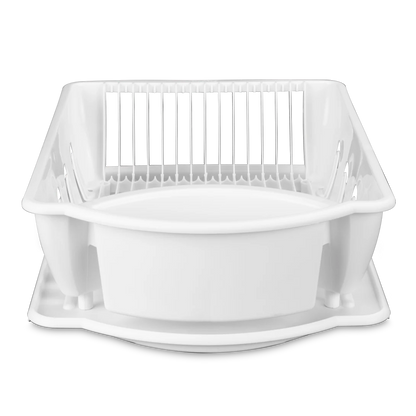 DISH DRAINER SET-JUMBO-WHITE
