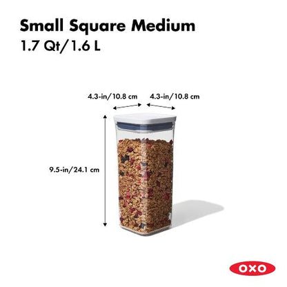 OXO Pop Container Small Square Medium 1.7 QT