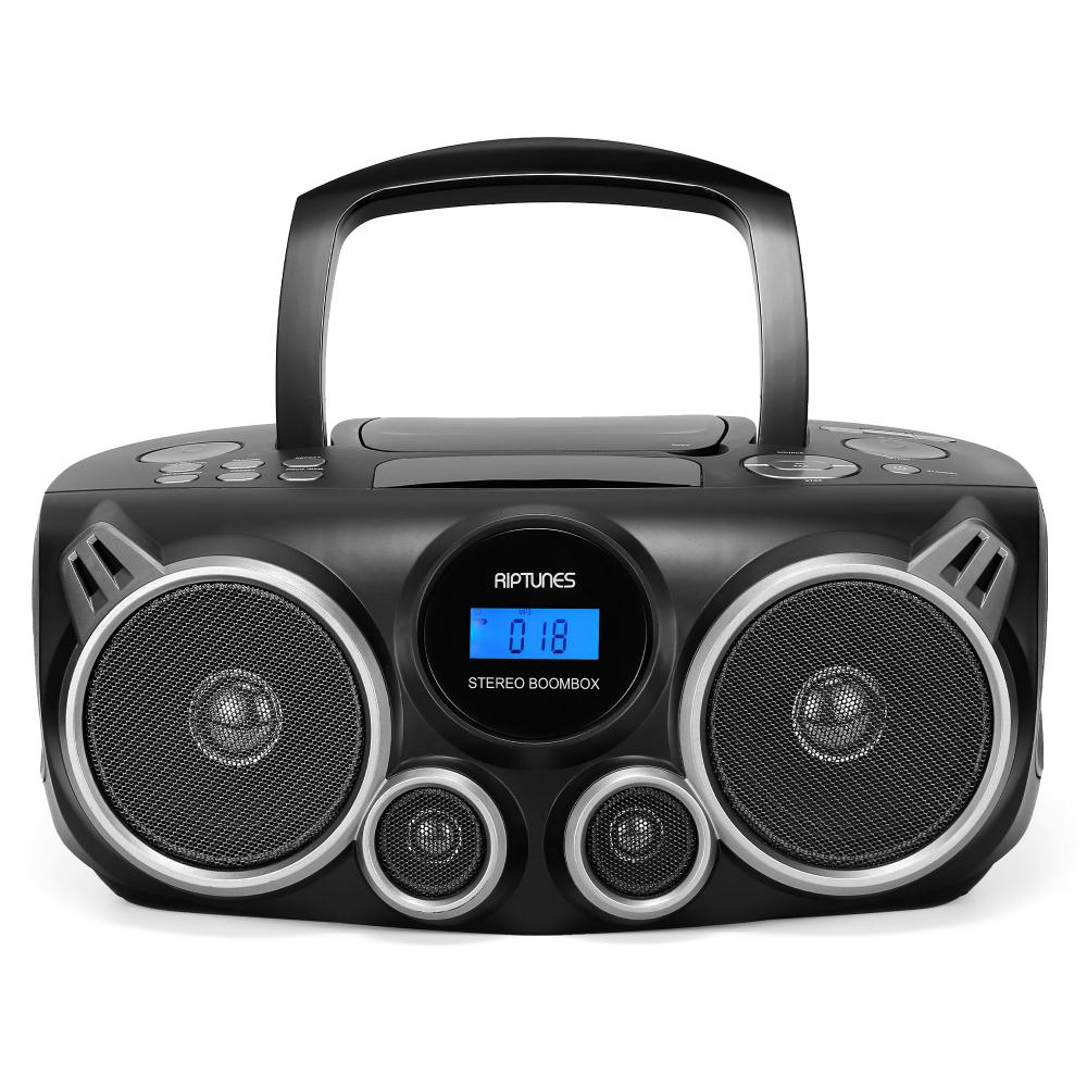 Stereo Boombox + Wireless audio streaming, MP3/CD, USB/SD