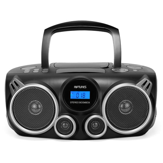 Stereo Boombox + Wireless audio streaming, MP3/CD, USB/SD