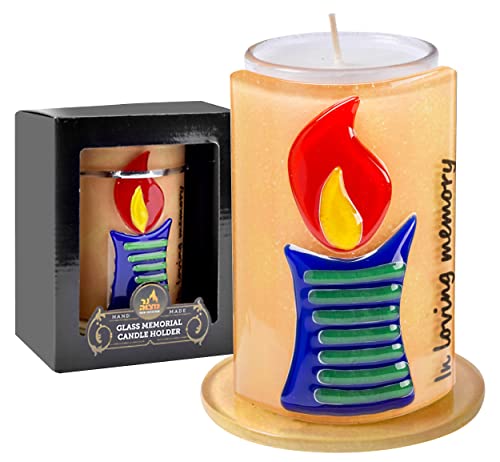 handmade glass memorial candle holder1