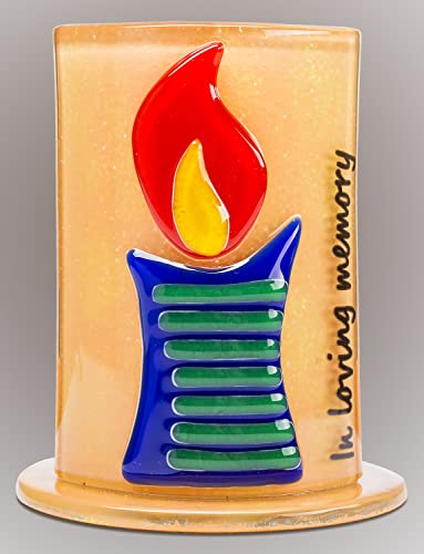 handmade glass memorial candle holder 2