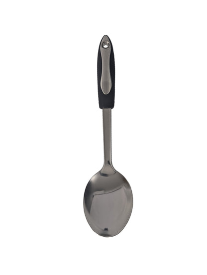 EFG Home, Rubber Handle Stainless Steel Solid Spoon