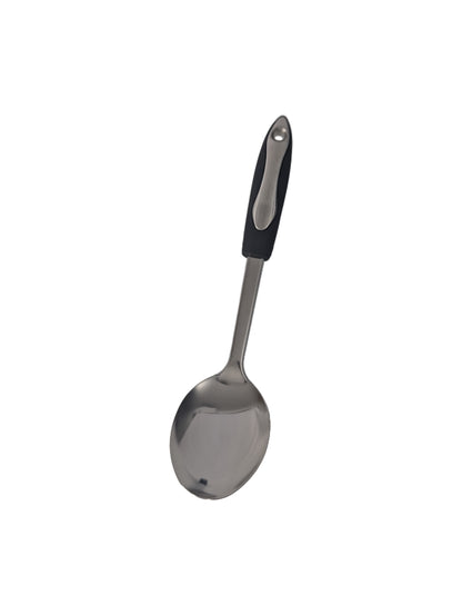 EFG Home, Rubber Handle Stainless Steel Solid Spoon