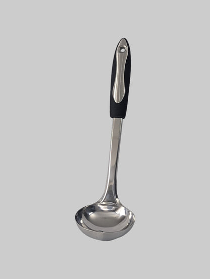 EFG Home, Rubber Handle Stainless Steel Soup Ladle