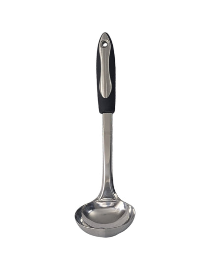 EFG Home, Rubber Handle Stainless Steel Soup Ladle