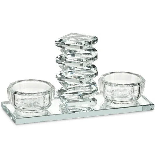 Nua Clear Crystal Salt Holder 4'' X 5.5''