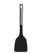 Millvado - Nylon Utensils SS Handle, Solid Turner, Black, 13.5''