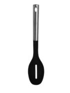 Millvado - Nylon Utensils SS Handle, Slotted Spoon, Black, 13.5''