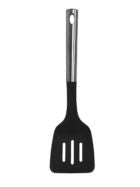 Millvado - Nylon Utensils SS Handle, Slotted Turner, Black,13.5''