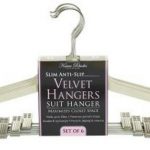 HANGER-VELVET-W-CLIPS PK/6