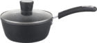 Millvado - Rainbow Black, Non Stick Sauce Pan/W Glass Lid, Soft Grip Handle 1.25 Qt