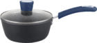 Millvado - Rainbow Blue, Non Stick Sauce Pan/W Glass Lid, Soft Grip Handle 1.25 Qt