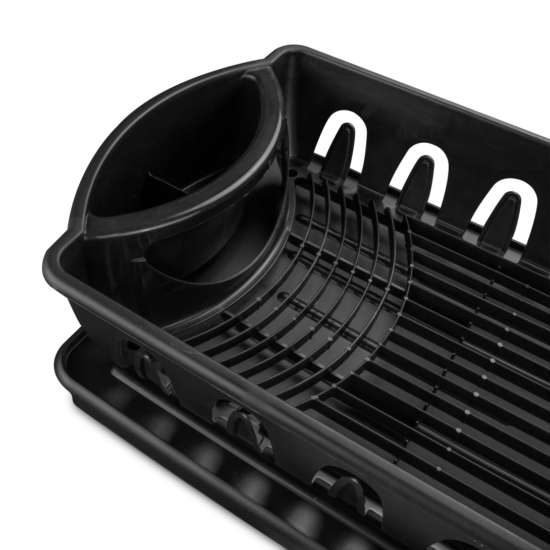 DISH DRAINER SET-JUMBO-BLACK