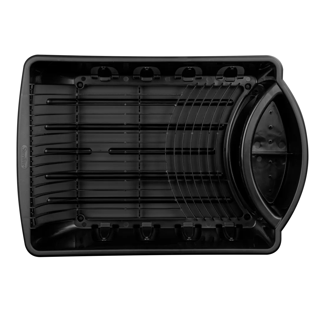 DISH DRAINER SET-JUMBO-BLACK