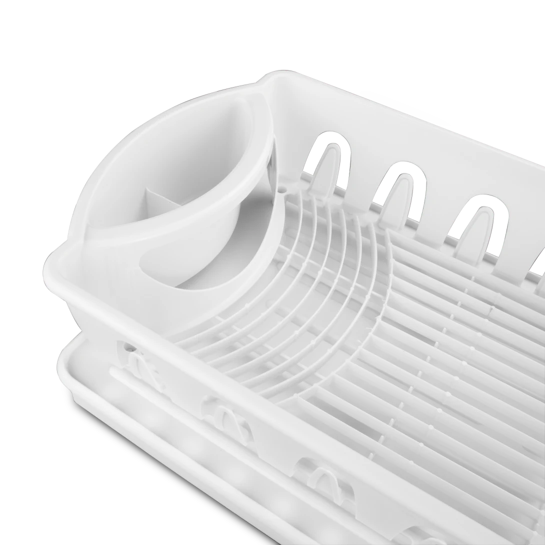 DISH DRAINER SET-JUMBO-WHITE