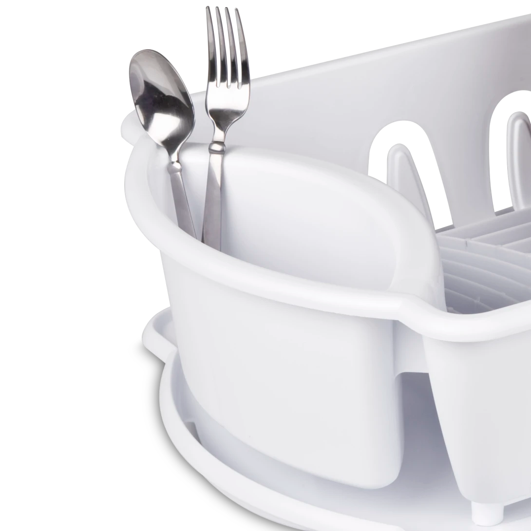 DISH DRAINER SET-JUMBO-WHITE