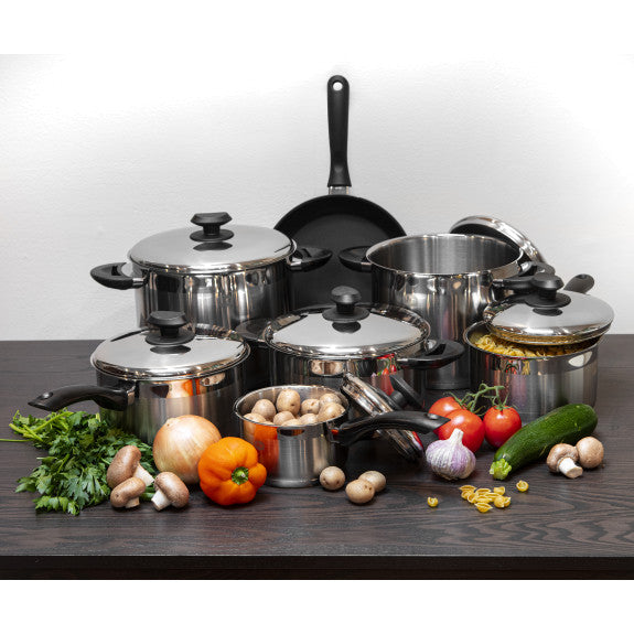 YBM 13pc Stainless Steel Cookware Black Handle
