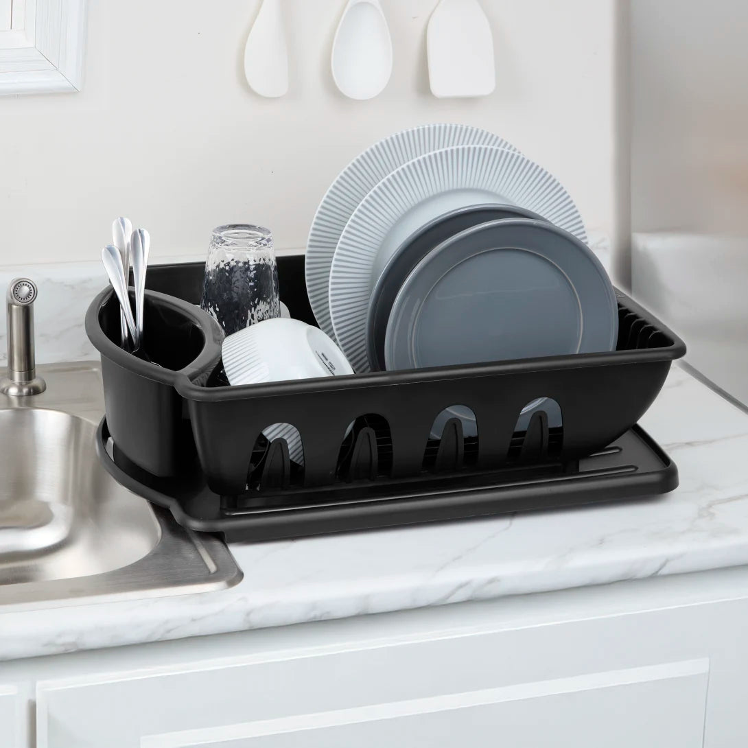 DISH DRAINER SET-JUMBO-BLACK