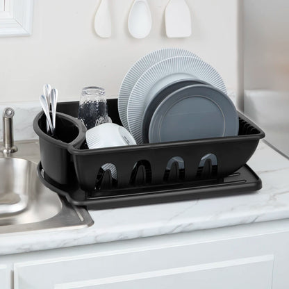 DISH DRAINER SET-JUMBO-BLACK