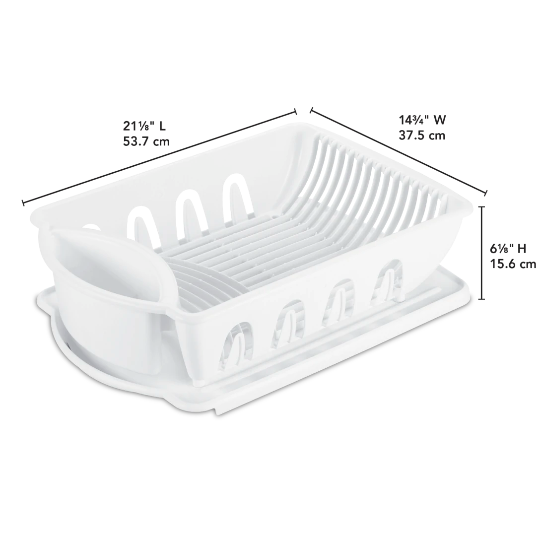 DISH DRAINER SET-JUMBO-WHITE