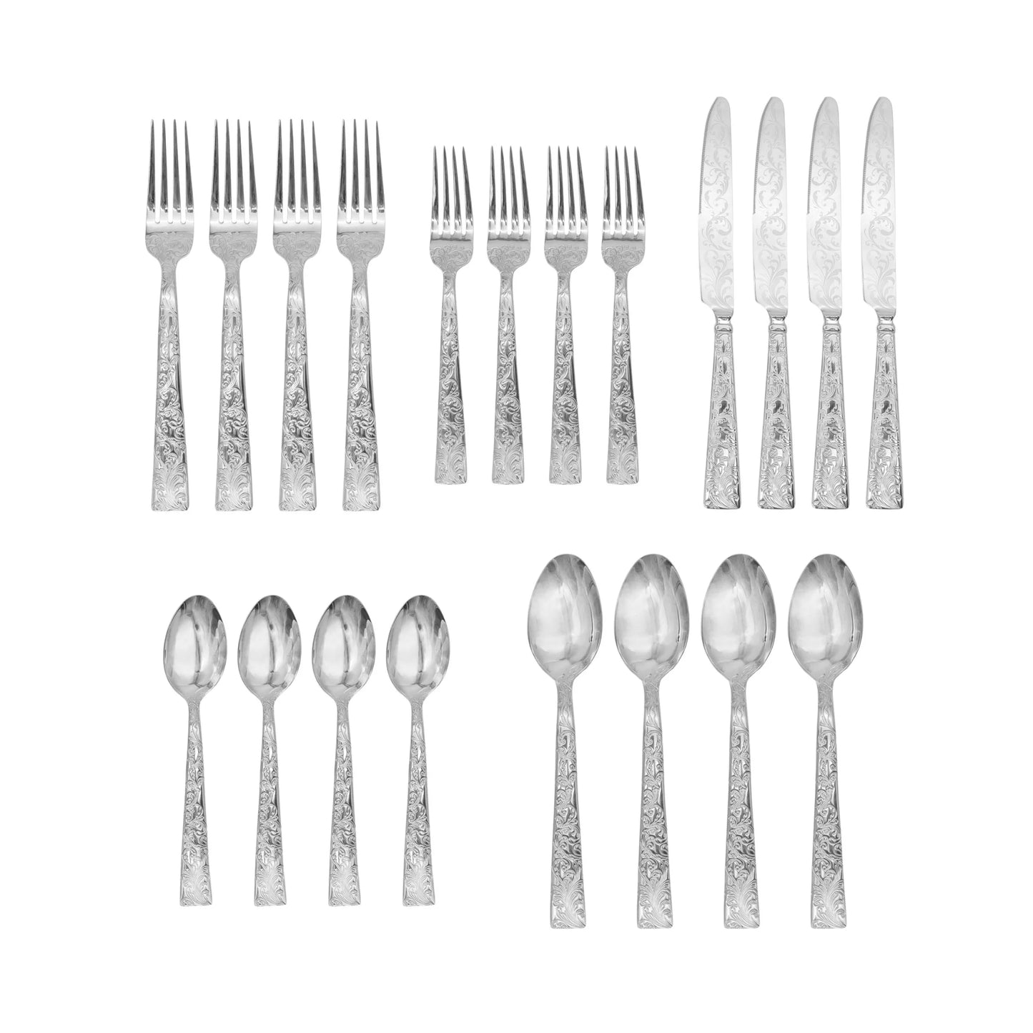 Ricci Casa, Parisian Garden, 20 Piece Set, 18/10 Stainless Steel
