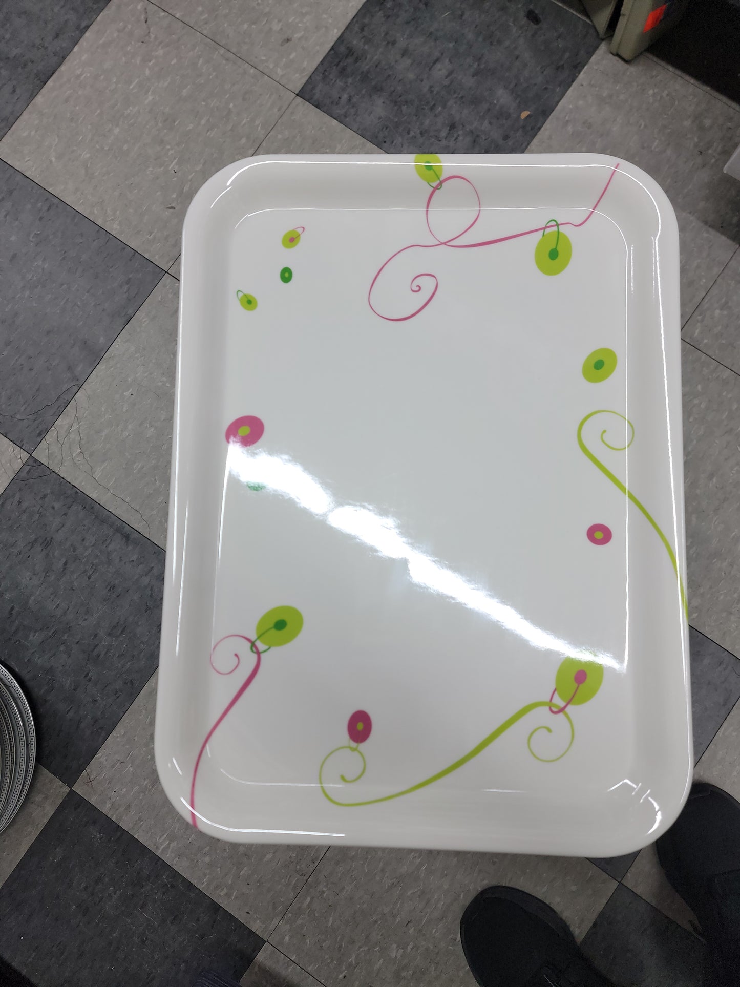 19" Rectangle Melamine Serving Tray, Floral