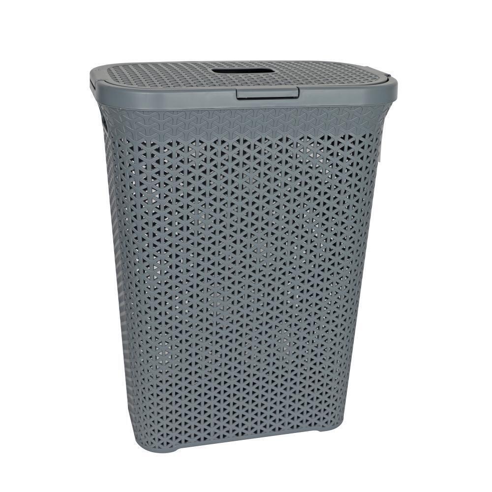 Ybm Plastic Woven Hamper 48L (Grey)