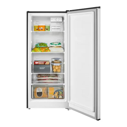 Vissani 7.1 cu. ft. Manual Defrost Convertible Upright Freezer in Stainless Steel Look, Garage Ready