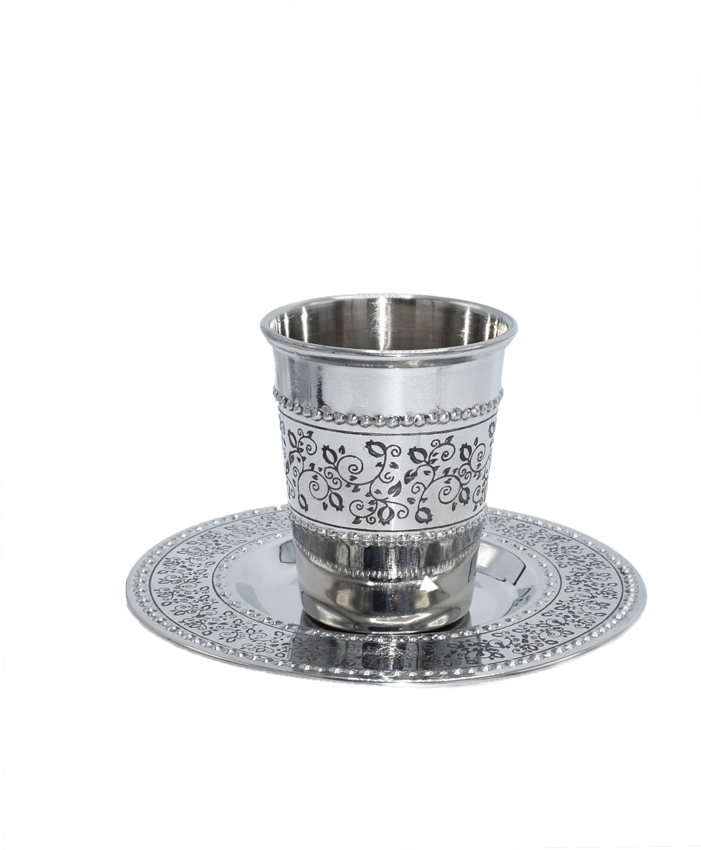stainless steel kiddush cup with tray style#5