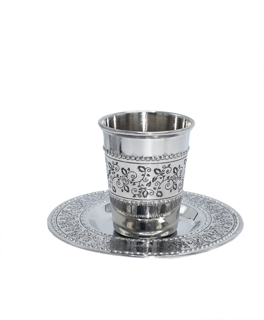 stainless steel kiddush cup with tray style#5