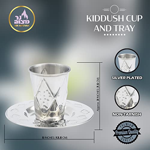 stainless steel kiddush cup with tray style#9 2
