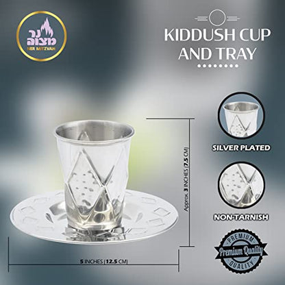 stainless steel kiddush cup with tray style#9 2