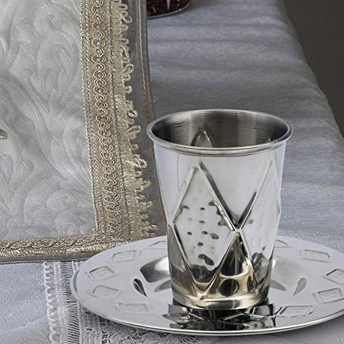 stainless steel kiddush cup with tray style#9 4