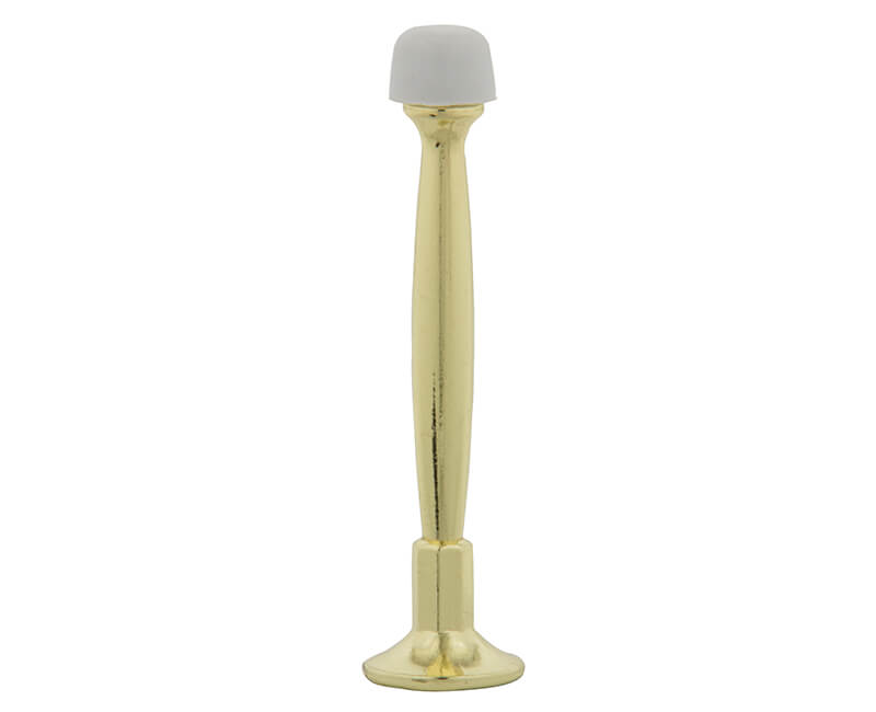 4" Rigid Door Stop - Brass Plated Carded