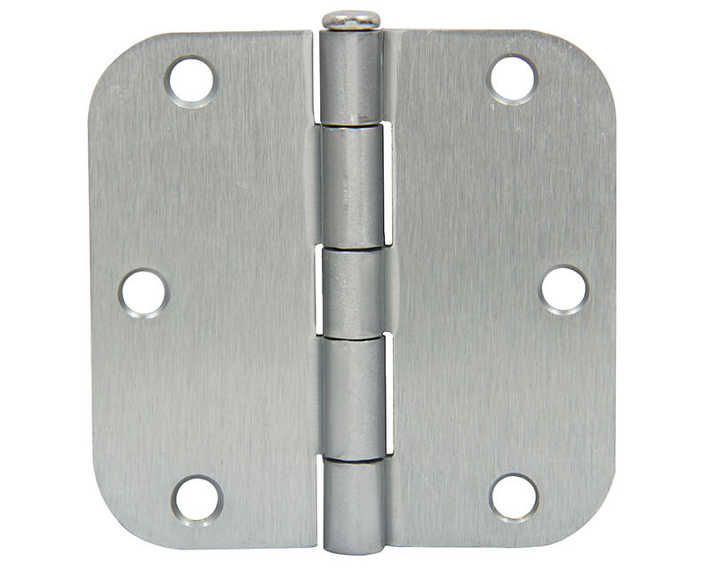 3-1/2" X 3-1/2" Butt Hinge With 5/8" Radius - Dull Chrome