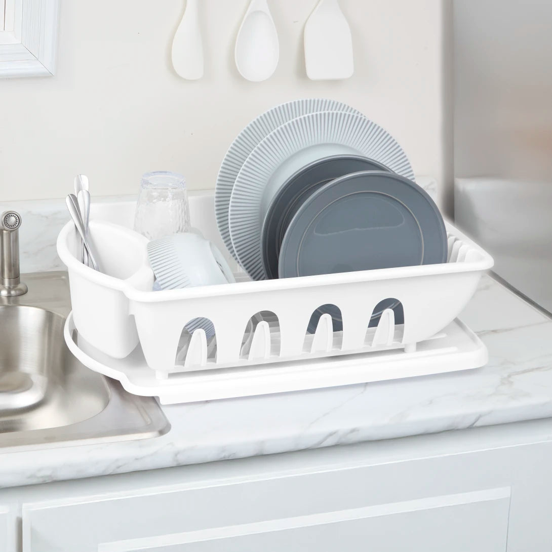 DISH DRAINER SET-JUMBO-WHITE