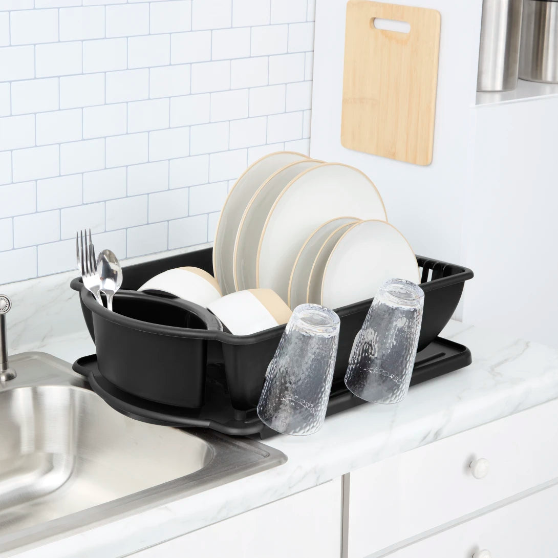 DISH DRAINER SET-JUMBO-BLACK