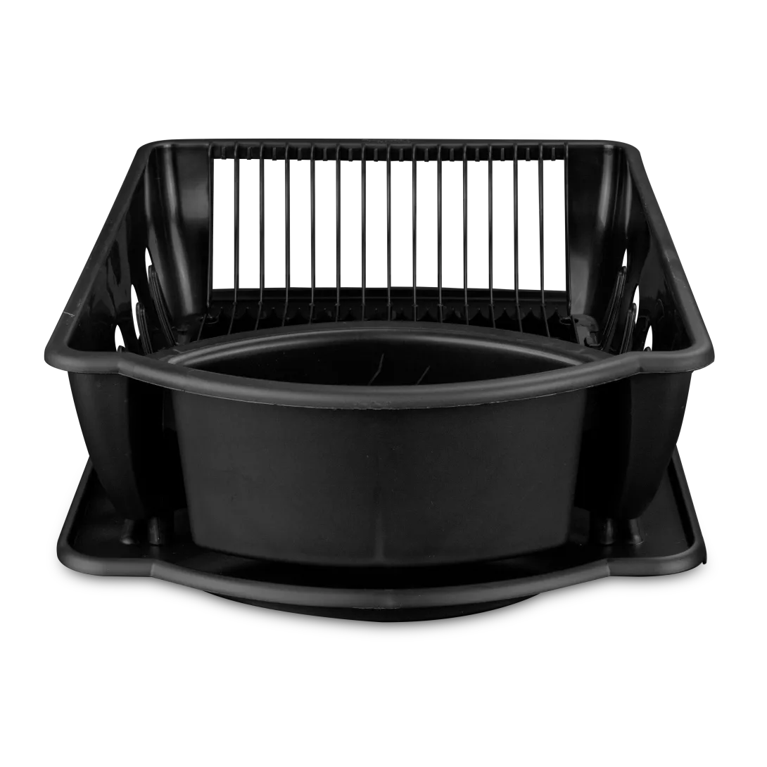 DISH DRAINER SET-JUMBO-BLACK