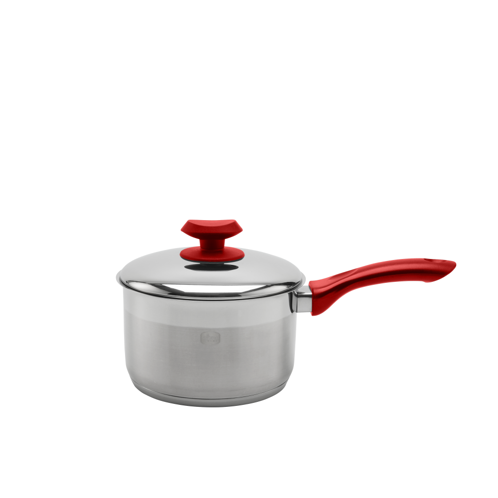 Ybm 1 Qt S''S Sauce Pot W/Lid Red